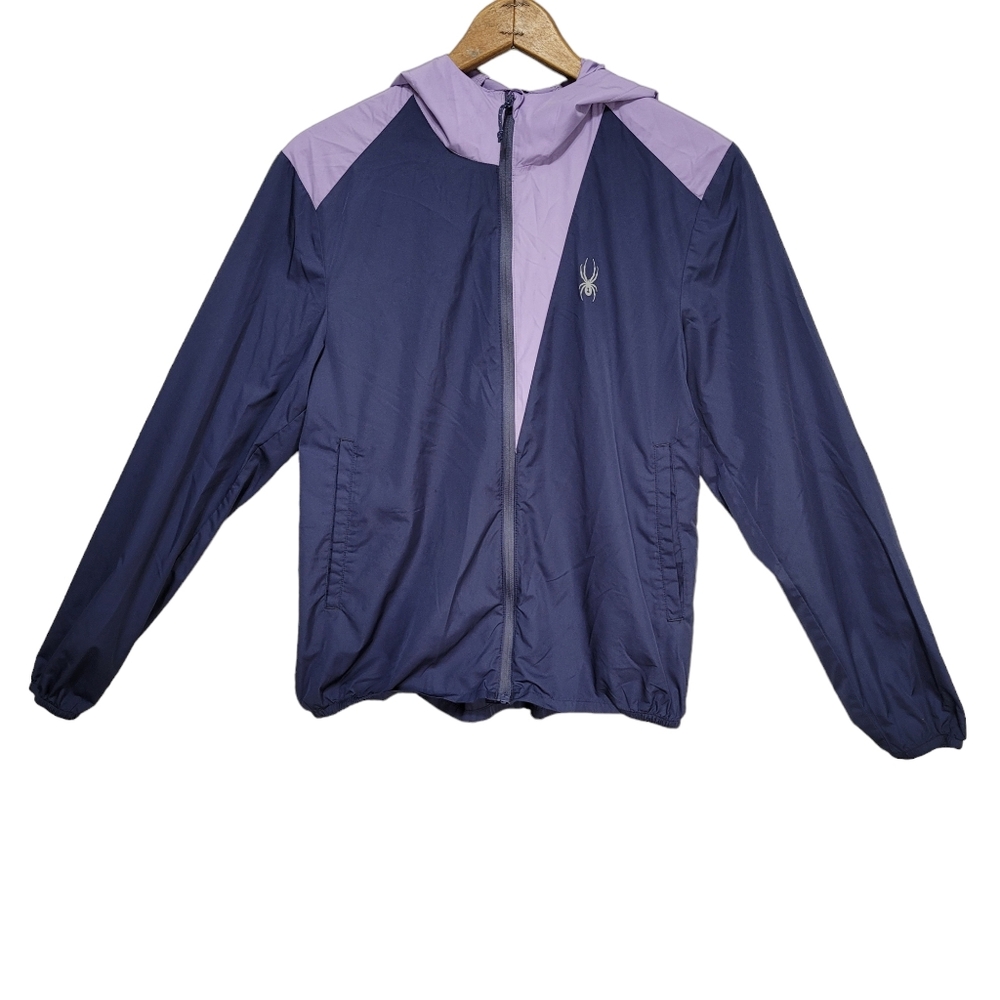 Spyder Blue And Purple Windbreaker Jacket Size Small Flawed Athletic Lightweight